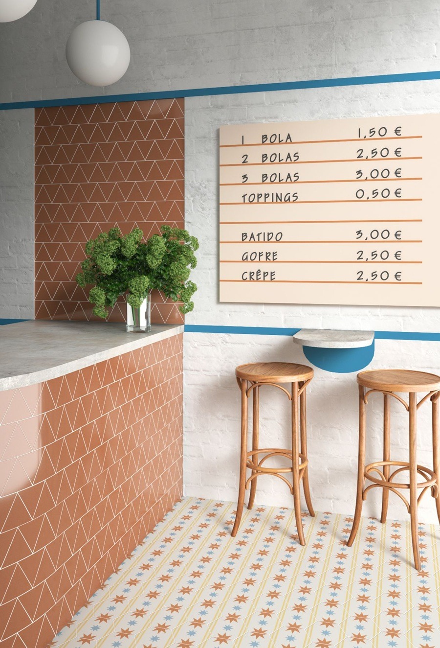 wnętrze z pomarańczowym kolorem