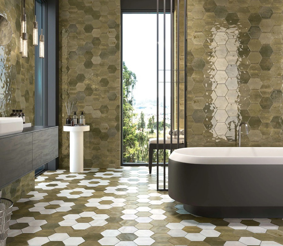 oliwkowe płytki łazienkowe