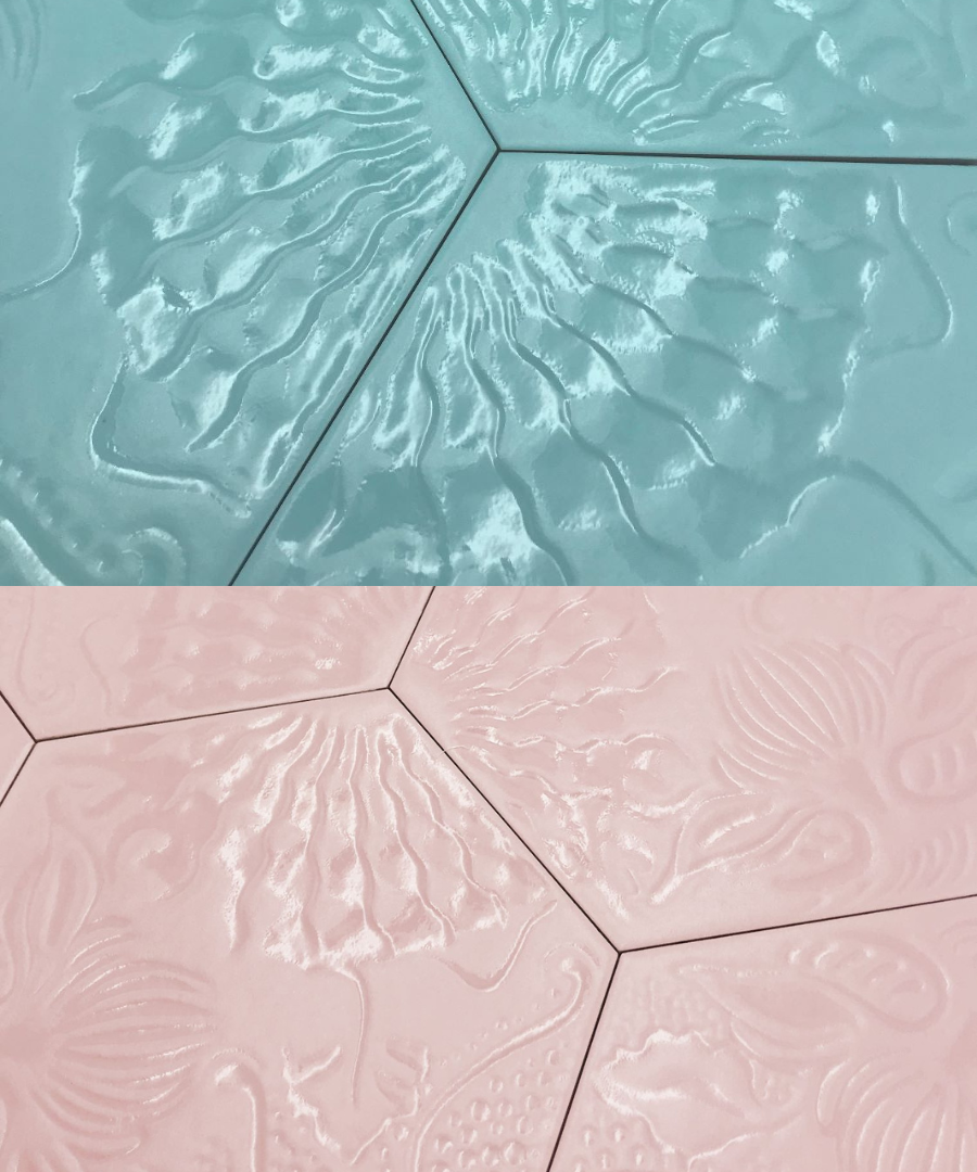 płytki heksagonalne w żywych kolorach