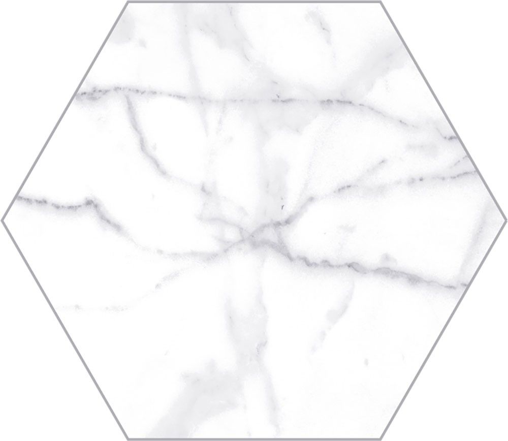 Shaped Marble Hex Carrara Gloss 15x17,3