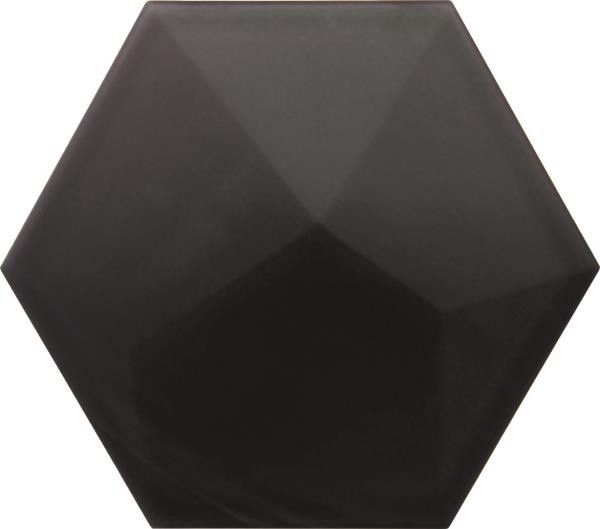 Heksagon Piramidal Negro Mate 17x15