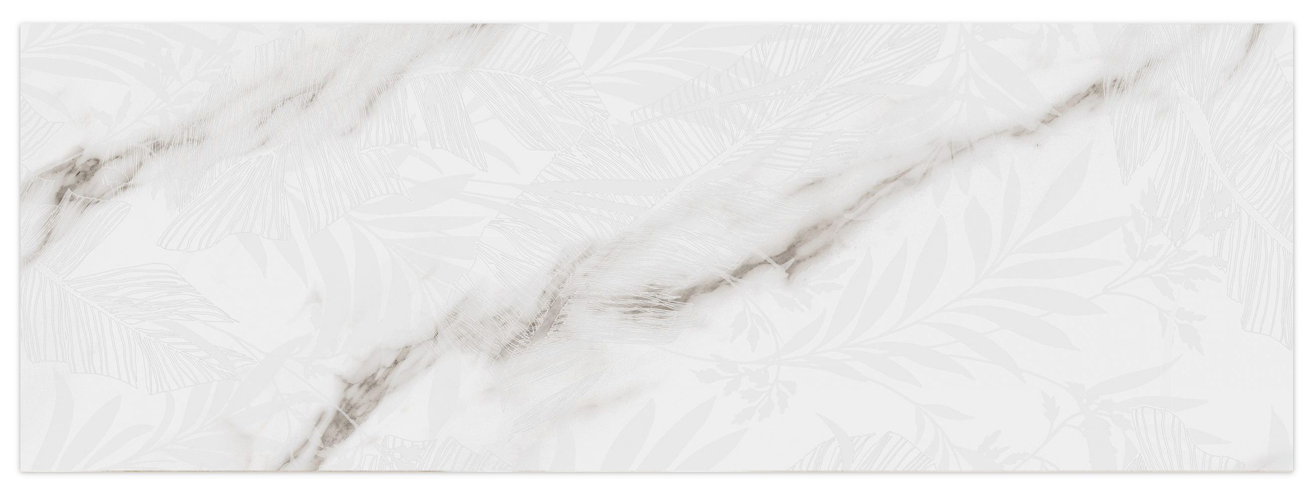 Carrara Leaves White Mate Rect. 31,6x90
