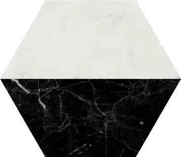 Marmi Hex Decor Bianco Nero 15x17,3