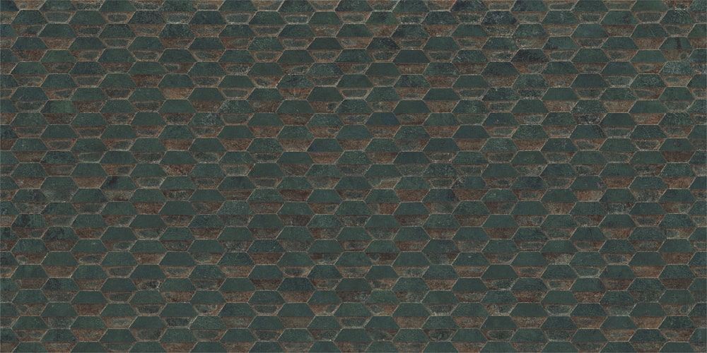 Steel Green Stamping Natural Rect. 49,75x99,55
